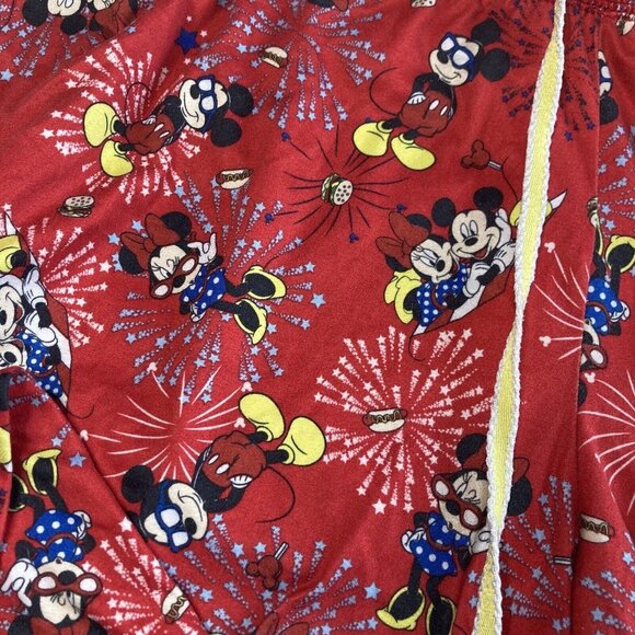 Disney Minnie Mouse Pajama Pants Womens XL Red 4th Of July Fireworks Jogger K7 - Picture 2 of 4